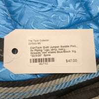 Quilt Jumper Saddle Pad, 3x Piping *vgc, dirty, hairy, threads, mnr stains
