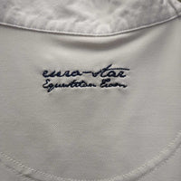 SS Show Shirt, 1/4 Button Up, snap Collar *gc, snags, pills, collar puckers, dingy?, seam puckers
