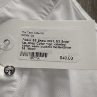 SS Show Shirt, 1/3 Snap Up, Snap Collar *vgc, crinkled collar, seam puckers
