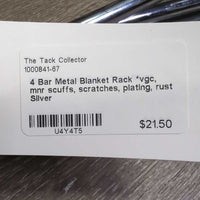 4 Bar Metal Blanket Rack *vgc, mnr scuffs, scratches, plating, rust
