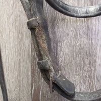 Padded Flat Bridle, Rubber Reins *gc, v.dirty, thick film, NO Bits straps or snaps
