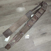 Cotton Web & Leather Lungeing Surcingle, Girth, 10 Rings *vgc, clean & dirty, hair, older, residue, rust & rubs
