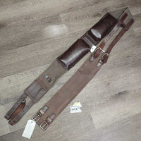Cotton Web & Leather Lungeing Surcingle, Girth, 10 Rings *vgc, clean & dirty, hair, older, residue, rust & rubs
