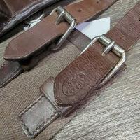 Cotton Web & Leather Lungeing Surcingle, Girth, 10 Rings *vgc, clean & dirty, hair, older, residue, rust & rubs
