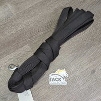 Flat Nylon Web Lunge Line, snap, loop end *vgc, clean, mnr faded, rubs, residue, edge rubs, snags
