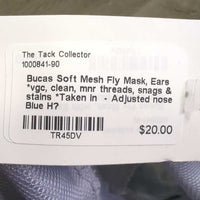 Soft Mesh Fly Mask, Ears *vgc, clean, mnr threads, snags & stains *Taken in - Adjusted nose
