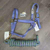Nylon Halter, nylon tri-colour lead rope *xc, mnr snags, rubs/stains
