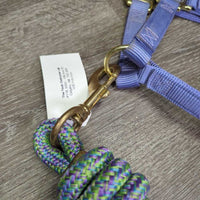 Nylon Halter, nylon tri-colour lead rope *xc, mnr snags, rubs/stains
