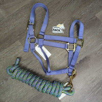 Nylon Halter, nylon tri-colour lead rope *xc, mnr snags, rubs/stains
