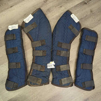 Tall Front & Hind Shipping Boots, Fleece Lined *gc, clean?, older, residue, clumpy, hair, stains, mnr dirt, rubs, threads
