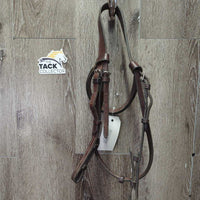 Braided Bridle *gc/fair, NO Noseband, dry, stiff, rubs, scrapes, older, clean
