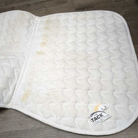 Thick Quilt Jumper Saddle Pad, piping, tabs *vgc, clean, older, mnr dingy, rubs, pills, stains, older
