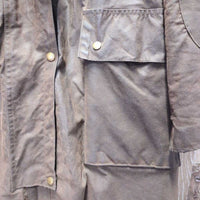 Long Oilskin Coat *xc, clean, mnr stain?dirt & hair
