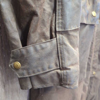 Long Oilskin Coat *xc, clean, mnr stain?dirt & hair
