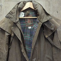 Long Oilskin Coat *xc, clean, mnr stain?dirt & hair
