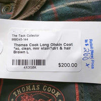 Long Oilskin Coat *xc, clean, mnr stain?dirt & hair
