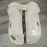 Quilt Thick Fleece Shimmable Half Pad, 4 Black Shims: 2 Long & 2 Short *gc, v.dirty, stains, clumpy, thin spots
