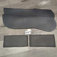 Quilt Thick Fleece Shimmable Half Pad, 4 Black Shims: 2 Long & 2 Short *gc, v.dirty, stains, clumpy, thin spots
