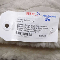 Quilt Thick Fleece Shimmable Half Pad, 4 Black Shims: 2 Long & 2 Short *gc, v.dirty, stains, clumpy, thin spots
