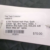 4 Air Pocket Half Pad, Quilt Cover *gc, dirt, hairy, older, 1 Broken end tube end, HOLDS AIR
