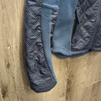 JUNIORS Light Quilt & Fleece Jacket, zipper *gc, clumpy, faded, hair
