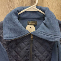 JUNIORS Light Quilt & Fleece Jacket, zipper *gc, clumpy, faded, hair
