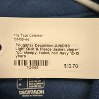 JUNIORS Light Quilt & Fleece Jacket, zipper *gc, clumpy, faded, hair
