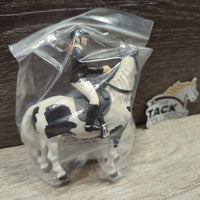 COLLECTORS - Retired Female English Riding Set #42057 - Paint Dressage Horse, Rider, Bridle & Saddle *xc/like new
