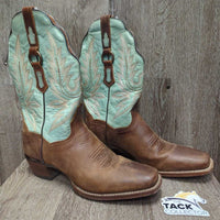 Square Pointy Toe Western Boots *vgc, mnr scratches, scuffs & rubs, scraped soles
