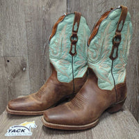 Square Pointy Toe Western Boots *vgc, mnr scratches, scuffs & rubs, scraped soles
