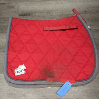 Quilt Jumper Saddle Pad, piping, tabs *gc, stains, clean, holes, faded, rubs, clean, older
