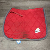 Quilt Jumper Saddle Pad, piping, tabs *gc, stains, clean, holes, faded, rubs, clean, older

