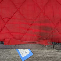 Quilt Jumper Saddle Pad, piping, tabs *gc, stains, clean, holes, faded, rubs, clean, older
