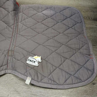 Quilt Jumper Saddle Pad, piping, tabs *gc, stains, clean, holes, faded, rubs, clean, older
