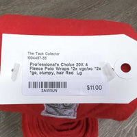 4 Fleece Polo Wraps *2x vgc/xc *2x *gc, clumpy, hair

