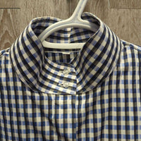 LS Show Shirt, 1 Button Collar *like new?/xc, seam puckers
