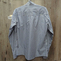 LS Show Shirt, 1 Button Collar *like new?/xc, seam puckers

