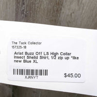 LS High Collar Insect Sheild Shirt, 1/2 zip up *like new
