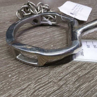 Eggbutt Comfort Snaffle Bit w hooks, 2 hooks, chain *vgc/gc, dirt, residue, scuffs
