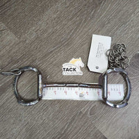 Eggbutt Comfort Snaffle Bit w hooks, 2 hooks, chain *vgc/gc, dirt, residue, scuffs
