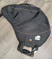 Padded English Saddle Carrying Bag, strap *vgc, older, clean, undone stitching, clean, residue, puckers, stains
