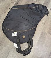 Padded English Saddle Carrying Bag, strap *vgc, older, clean, undone stitching, clean, residue, puckers, stains
