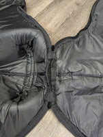 Padded English Saddle Carrying Bag, strap *vgc, older, clean, undone stitching, clean, residue, puckers, stains
