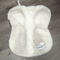 Sheepskin & Quilt Half Pad *gc, clean, older, stains, rubs, pills, thin edges, clumpy, creased, stiff, hair

