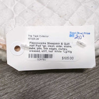 Sheepskin & Quilt Half Pad *gc, clean, older, stains, rubs, pills, thin edges, clumpy, creased, stiff, hair
