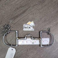 Level 2-3 D Ring Low Port Barrel Correction Bit w hooks, 2 hooks, chain *gc, older?, dirt, residue, scuffs
