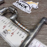 Level 2-3 D Ring Low Port Barrel Correction Bit w hooks, 2 hooks, chain *gc, older?, dirt, residue, scuffs

