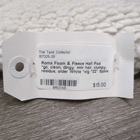 Foam & Fleece Half Pad *gc, clean, dingy. mnr hair, clumpy, residue, older
