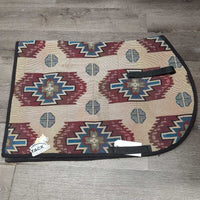 Felt Lined Tapestry Covered Jumper Saddle Pad *vgc, clean & mnr dirt?residue, hairy, rubs, older, clumpy, pills
