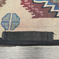 Felt Lined Tapestry Covered Jumper Saddle Pad *vgc, clean & mnr dirt?residue, hairy, rubs, older, clumpy, pills
